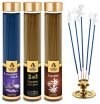 The Aroma Factory Agarbatti for Pooja, Lavender, 3 in 1 & Jasmine Incense Sticks, Charcoal Free & Low Smoke Agarbatti with Essential Oils & Natural Fragrance, 100g X 3 Bottle