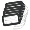 Storite Luggage Tags, Smart Tags for Travel suitcases, School Bags for Easily Identification of Bags (Black) (6 Pack)