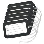 Storite Luggage Tags, Smart Tags for Travel suitcases, School Bags for Easily Identification of Bags (Black) (6 Pack)