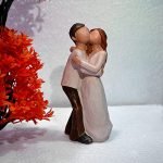 CraftVatika Romantic Love Couple Standing Statue Showpiece for Valentine Day, Miniatures Couple Gift for Lover Boyfriend Girlfriend Husband Wife 2.5x1x6 Inches (Type 1)