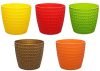 Go Hooked Plastic Pot, Multicolour, Pack of 5