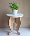 InoSlashed Beautiful Wooden Side Table/End Table/Plant Stand/Tea Table/Stool Living Room Furniture Round Shape (15 Inch)