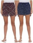 Longies Women’s Boxer Shorts (LWSDPO2V001_Navy Blue,Maroon002_M)
