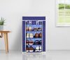 Amazon Brand – Solimo Foldable Shoe Rack 5 Layer Blue Economy