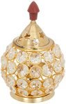 Amazon Brand – Solimo Brass Akhand Diya for Puja – Crystal Oil Lamp for Home décor (Oval Shaped)