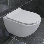 Plantex Platinium Ceramic Wall Hung Western Toilet, Water Closet, Commode With Soft Close Toilet Seat – P Trap (White)