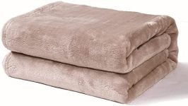 BSB HOME Polyester Premium Plush Single Blanket | 300 Gsm Lightweight Cozy Soft For Bed, Sofa, Couch, Travel & Camping| 150X220 Cm Or 60X86 Inches | Beige