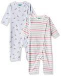 PACK OF TWO FULL ROMPER AOP+STRIPE GIRLS