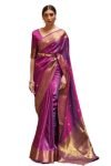 SWORNOF Womens Kanjivaram Banarasi Silk Saree Patola saree (PURPLE)