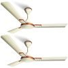 LONGWAY Wave P2 1200 mm/48 inch 400 RPM Ultra High Speed 3 Blade Star Rated Anti-Dust Decorative Ceiling Fan (Ivory, Pack of 2)