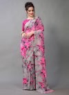 Hritika Floral Print Bollywood Georgette Saree(Pink)