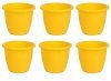 GTB Set of 6 Duro Flower Pot 8 inches for Gardening,Indoor/Outdoor Planter (Yellow)