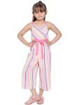 Natilene Girls Polyster Sleeveless Square Neck Jumpsuit