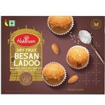 Haldirams Mithas Besan Ladoo – Dry Fruit, 400g, Indian Sweets Diwali gift pack