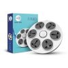Wipro North West UFO 6+1 Flex Box with 6 Universal Socket & Single Switch | 2 meter long Extension Cord | Ultra smooth Rotation | Round Powerstrip for Home, Office | Pack of 1 | Grey & White