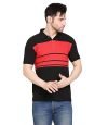 Scott International Men’s Rich Cotton Regular Fit Striper Polo T-Shirt, T-Shirts for Men, Collar T Shirts for Men, Polo T Shirts for Men, T Shirt for Men Cotton, Polo T Shirt… Black/Red