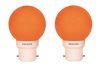PHILIPS Deco Mini 0.5-Watt B22 Base LED Bulb (Orange) – Pack of 2