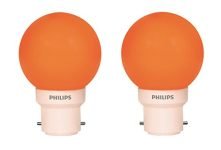 PHILIPS Deco Mini 0.5-Watt B22 Base LED Bulb (Orange) – Pack of 2