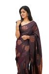 Sidhidata Textile Womens Banarasi Silk Saree with Blouse Perfect for Every Occasion (Fizzaa_Free Size) (Maroon)