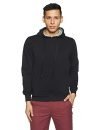Qube By Fort Collins Men’s Cotton Hooded Neck Sweatshirt(929245 SMU_Black_XL_Black_XL)