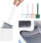 Figment Silicone Water Drop Toilet Brush and Holder Set, Wall Mounted Deep Cleaning Toilet Bowl Brush for Bathroom Toilet Brush and Holder Set… (1)
