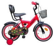 Beetle Sprinkles, 14T Kids Bike, 10 Inch Frame, Red, Single Speed Bike with Steel Frame & Chequered Tyres, Ideal for 4-6 Year olds Unisex, Height – 2.5 to 3.5 feet