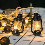 Lexton Lantern 10 LED String Lights for Home Decoration | 3 Meter Black Hanging Lantern Light Battery Powered| Decorative Light for Diwali, Party, Christmas Décor (Warm White,Pack of 1)