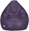 Amazon Brand – Solimo XXL Faux Leather Bean Bag Filled With Beans (Purple)