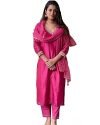 GoSriKi Women’s Cotton Blend Kurta with Pant & Dupatta (BAGICHA-Rani-GS_Pink_Medium)