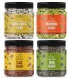 GreenFinity Healthy & Tasty Jumbo Pumpkin, Jumbo Sunflower – 250g, Flax Seeds, Chia Seeds – 300g Jar | Seeds for Eating | Immunity Booster Diet | Protein and Rich in Fibre