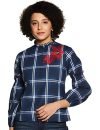 STYLE QUOTIENT Women’s Checkered Regular fit Top (SS19SQSUMARA_B/W_Blue/White X-Large)