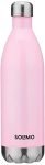 Amazon Brand – Solimo Stainless Steel Insulated 24 Hours Hot or Cold Bottle Flask, 1000 ml, Pink