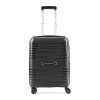 Aristocrat Harbour 55 Cms Small Cabin Plastic Hard Sided 8 Wheels 360 Degree Wheeling System Luggage- Suitcase, Black