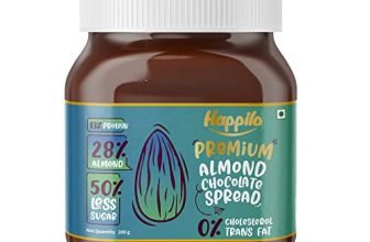 Happilo Premium Chocolate Almond Spread 200G, Low Carb Chocolate Dessert Spread, Smooth & Delicious