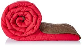 Amazon Brand – Solimo Microfibre Reversible Quilt Blanket, Double, 120 GSM, Vivid Pink and Taupe Grey