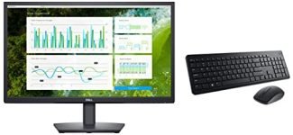 Dell 24″ (60.96 cm) FHD Monitor 1920 x 1080@ 60Hz|IPS Panel|Built-in Dual Speaker & Wireless Keyboard and Mouse – KM3322W, Anti-Fade & Spill-Resistant Keys