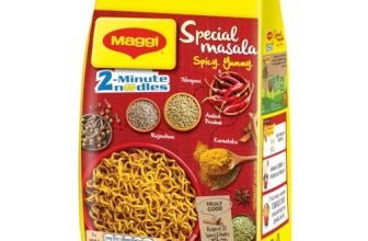 Maggi 2-Minute Vegetarian Special Masala Instant Noodles, Pack Of 12