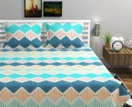 Vas Collections 220 Tc 100% Cotton Kingston Collection Super King Size Bedsheets With 2 King Size Pillow Covers| Luxury Soft Sheets (3Pcs Set) |108X108 Inches,Multicoloured