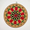 Spanco Wooden Double Sided 18 Inch Dart Board Family Game Set with 3 Steel Tip Needle for Kids and Adults
