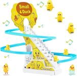 PRIME DEALS Duck Track Toys for Kids – Small Ducks Stair Climbing Toys for Kids, Escalator Toy with Lights and Music – 3 Duck Included (Duck Track Set)