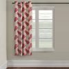 Cortina 1 Piece Leaf Design Panel Eyelet Polyester Window Curtain – 5-Feet, Pink