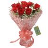 The Floralmart Fresh Flowers Bouquet Of 8 Red Roses In Cellophane Wrapping, Bunch Of 08 (Red)