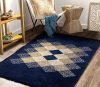 Bsb Home Designer Superfine Chenille Carpet | 500 Gsm Velvet Carpet/Area Rug/Durries With Fine Gold Yarn For Living Room, Bedroom, Runner| 150X210 Cm Or 5X7 Ft, Blue