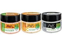 AYA Activated Charcoal + Papaya + Vitamin C Exfoliating Face Scrub, 25ml+25ml+25ml, Pack of 3 | Exfoliate Scrub | Blackhead Remover, Whitehead Remover, Dead Skin Remover, Detan Pack | Face Scrub For Women & Men | No Paraben, No Sulphate, No Silicone |