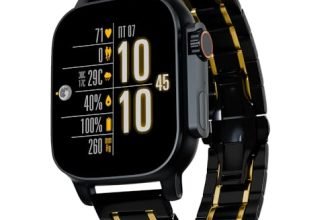 Vibez By Lifelong New Launch Smart Watch For Men -60 Day Battery 950Mah -2.02” Ultra Hd Display & 900 Nits Men’S Smartwatch -Stainless Steel Dial & Bt Calling (Pacific, Black)