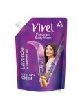 Vivel Body Wash, Lavender & Almond Oil Shower Creme, Liquid Refill Pouch, 400 ml