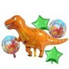 Atpata Funky Dinosaur Theme Happy Birthday Party Supplies Combo Kit for unisex Dino Theme Decorations (Dino Set of 5 Balloons)