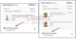 ▶️Deal : Zandu Apple Cider Vinegar with Ashwagandha (500ml) @162Add 4 Quantity & Apply Code : ZANDU99Link : Final Price Rs.549 [Each at Rs.137]▶️Zandu Honey with Clove (650g) + Honey with Tulsi & Yashtimadhu (650g) @551Add Any 2 :  | Apply Code : ZANDU99