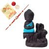 ARCHIES Rakhi for Brother on Rakshabandhan | Buddha Idol Combo Set with 1 Special Rakhi for Bhaiya/Bro/Bhai with card (Pack of 4) AR-14