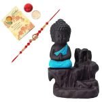 ARCHIES Rakhi for Brother on Rakshabandhan | Buddha Idol Combo Set with 1 Special Rakhi for Bhaiya/Bro/Bhai with card (Pack of 4) AR-14